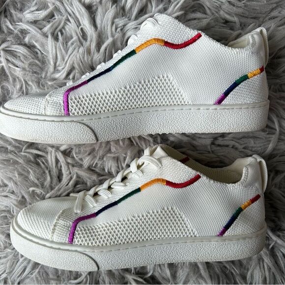 Vivaia Kama rainbow white lace up sneakers women’s shoe size 8 - Picture 7 of 11